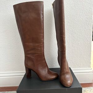 Ann Taylor Brown block Heel leather Boots